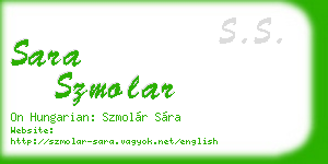 sara szmolar business card